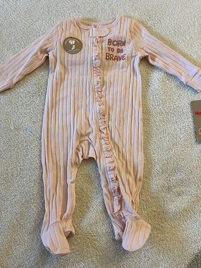 Huggies Babywear Born to Be Brave Organic Cotton Footed Sleeper NWT 6M